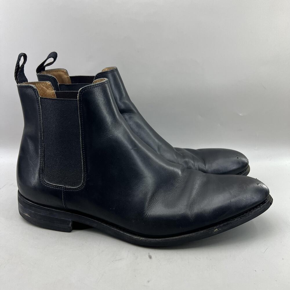 Loding Chelsea Ankle Boots Men Size 10.5 US, 9.5 UK Black Dress Pull On Shoes